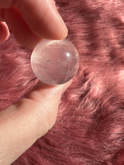 ONE (1) Stunning Rose Quartz Mini Sphere - Intuitively Picked