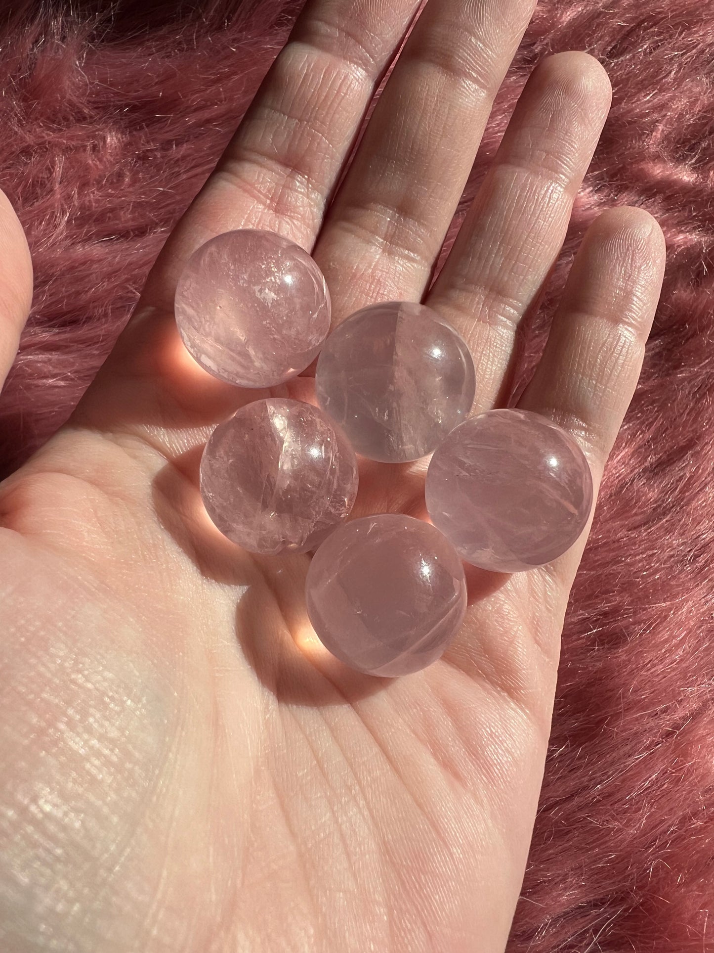 ONE (1) Stunning Rose Quartz Mini Sphere - Intuitively Picked