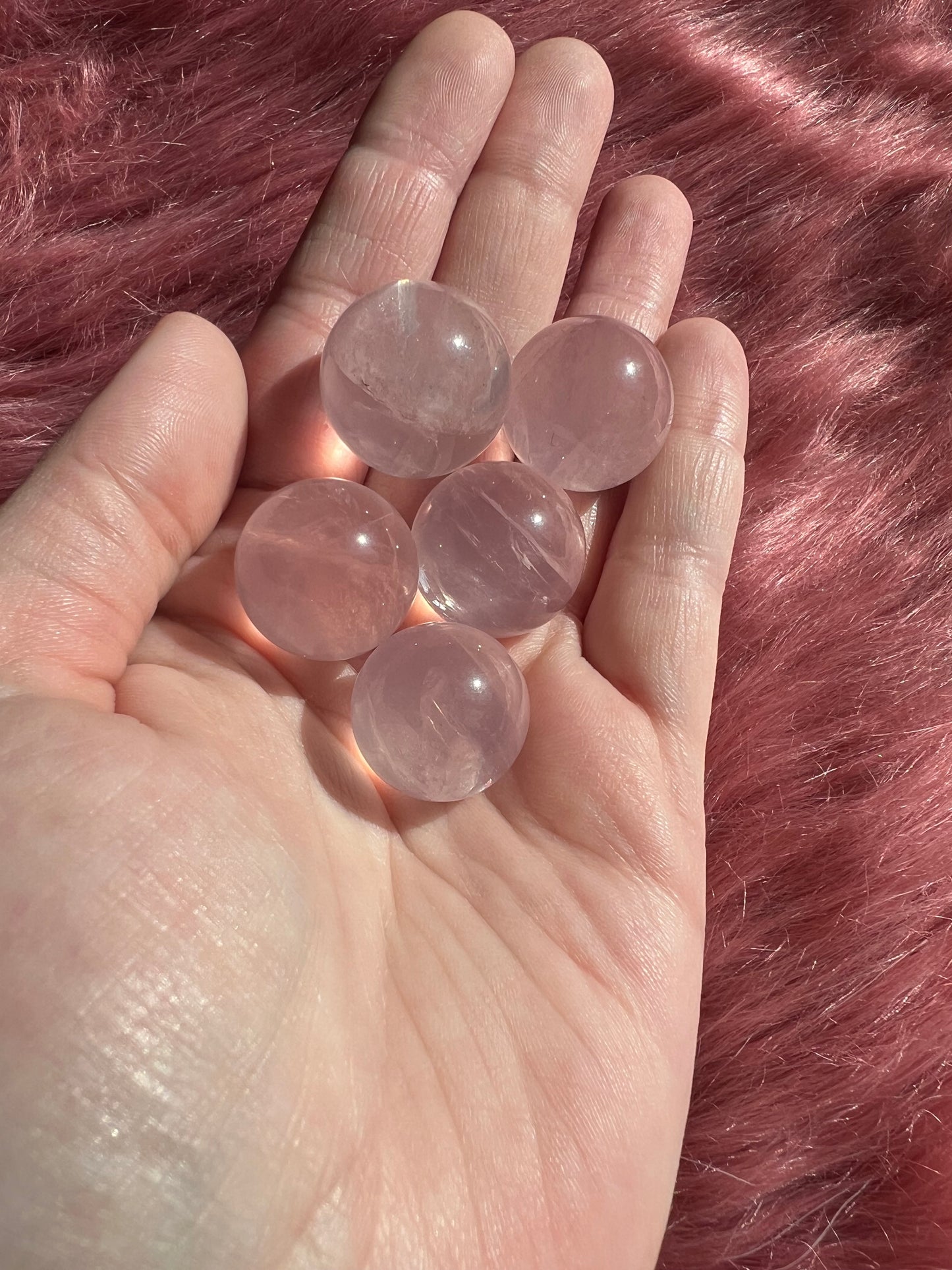 ONE (1) Stunning Rose Quartz Mini Sphere - Intuitively Picked