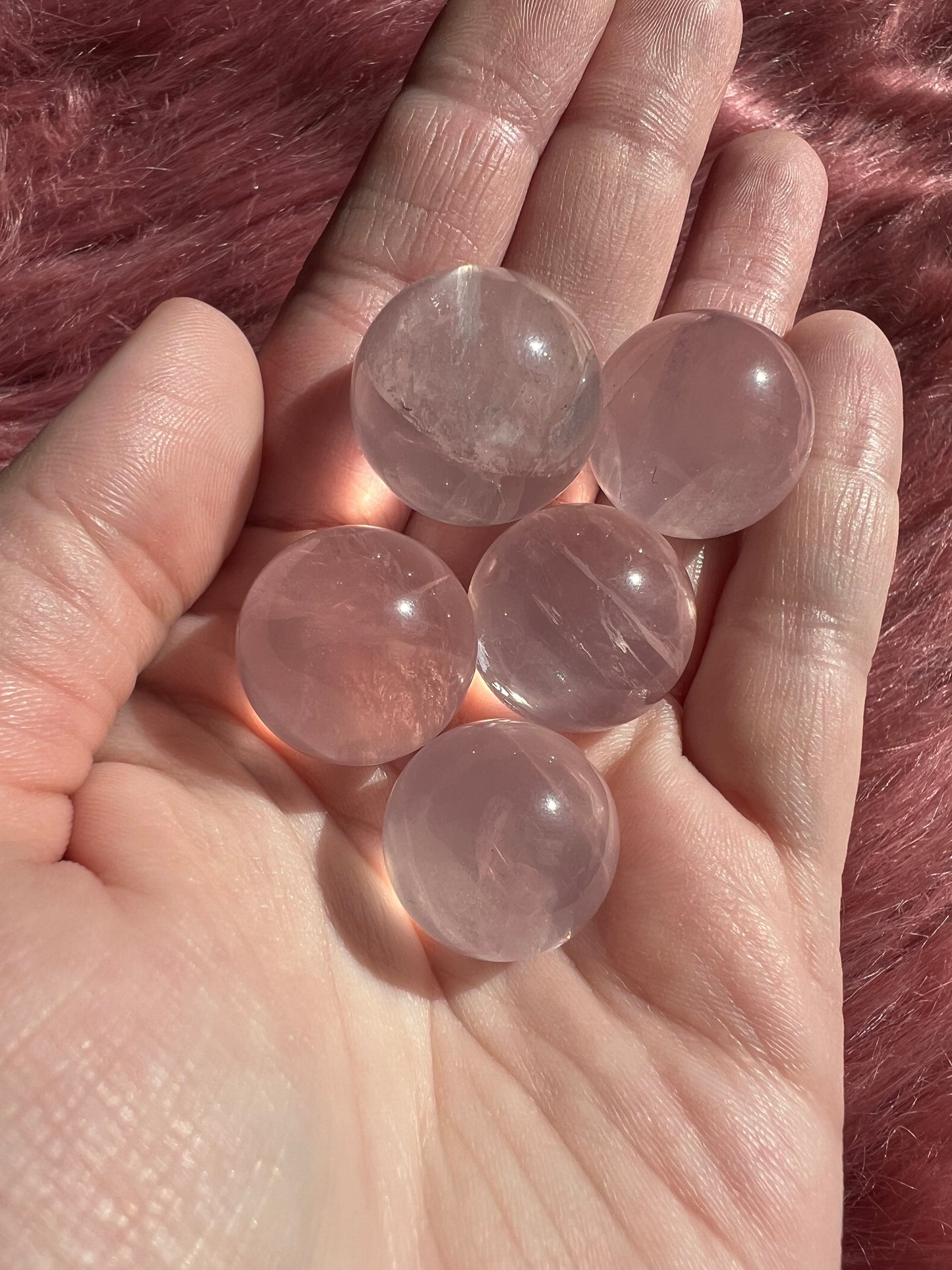 ONE (1) Stunning Rose Quartz Mini Sphere - Intuitively Picked