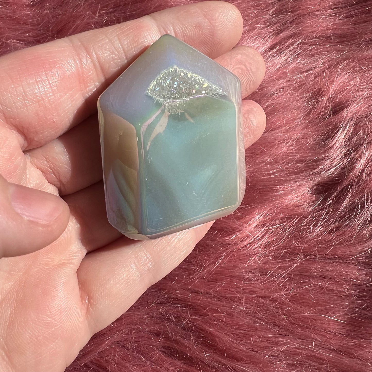 Stunning Chunky Aura Quartz Tower - J