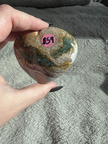 Stunning High Quality Sea (Ocean) Jasper Heart Carving