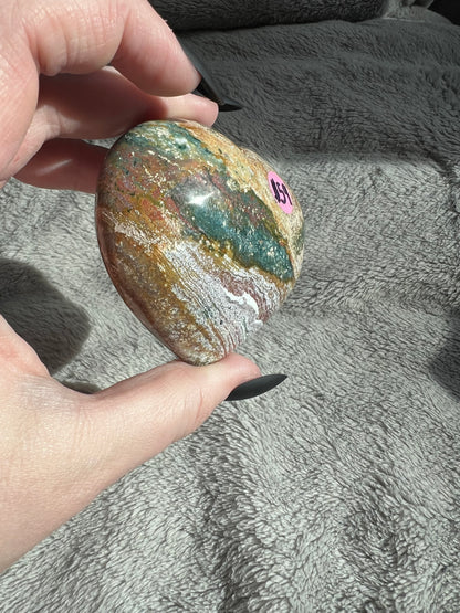 Stunning High Quality Sea (Ocean) Jasper Heart Carving