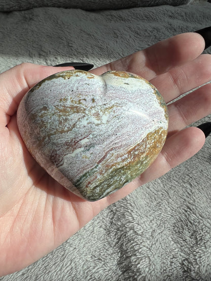 Stunning High Quality Sea (Ocean) Jasper Heart Carving