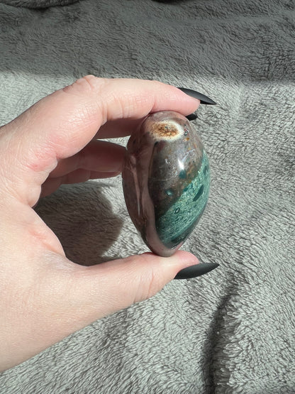 Stunning High Quality Sea (Ocean) Jasper Heart Carving