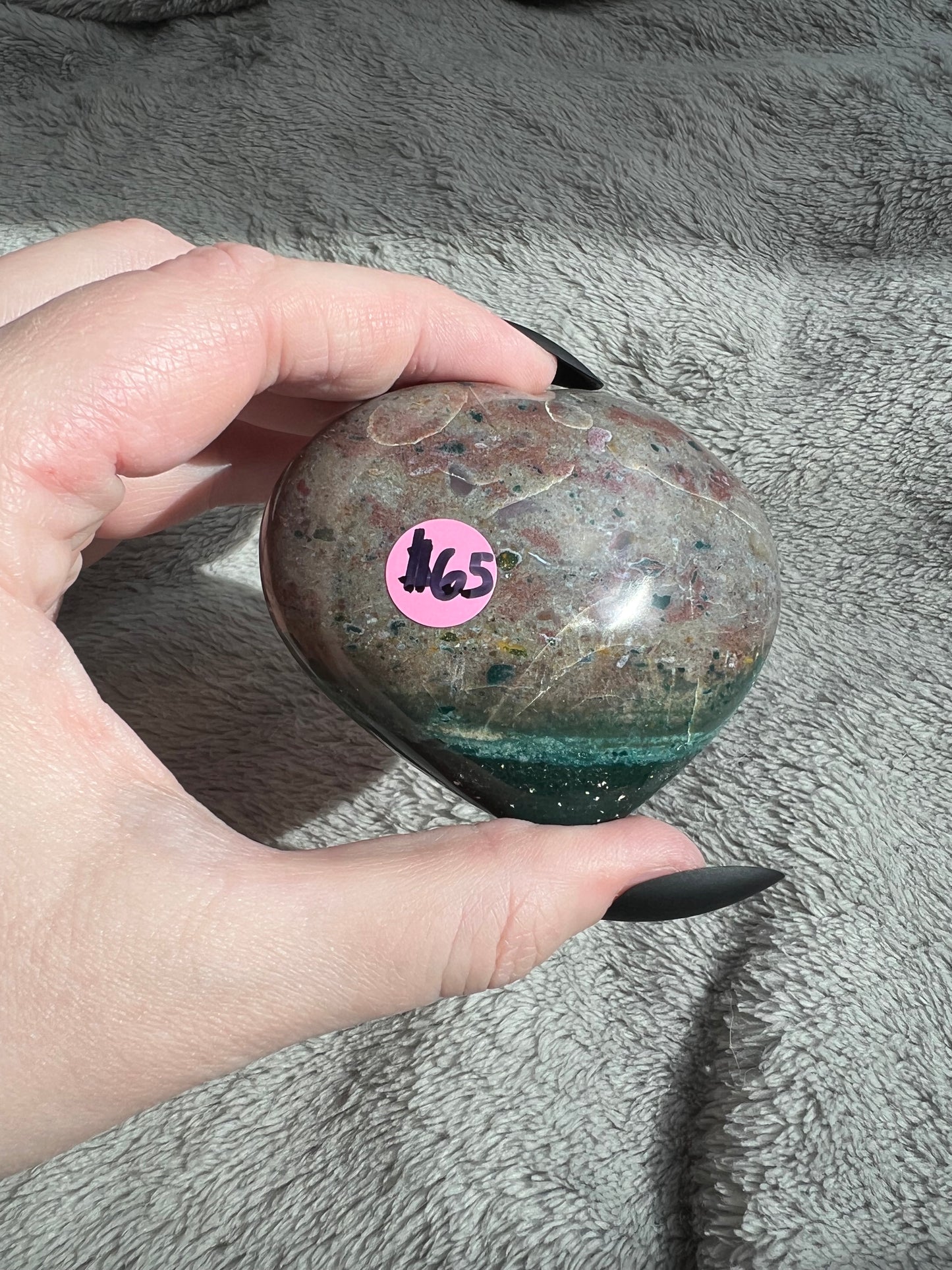 Stunning High Quality Sea (Ocean) Jasper Heart Carving