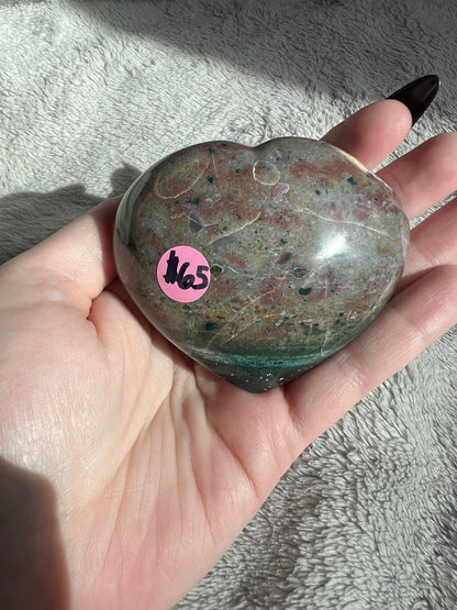 Stunning High Quality Sea (Ocean) Jasper Heart Carving