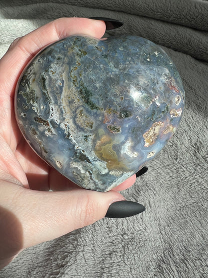 Stunning High Quality Sea (Ocean) Jasper Heart Carving