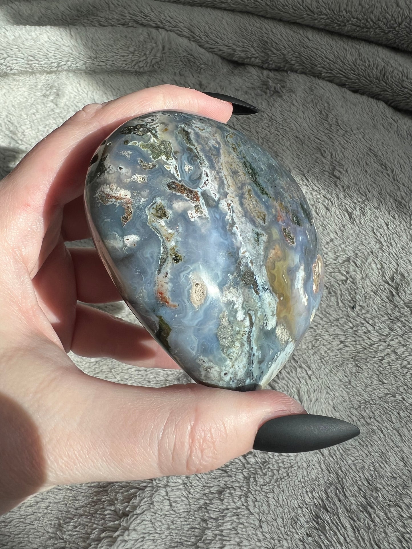 Stunning High Quality Sea (Ocean) Jasper Heart Carving