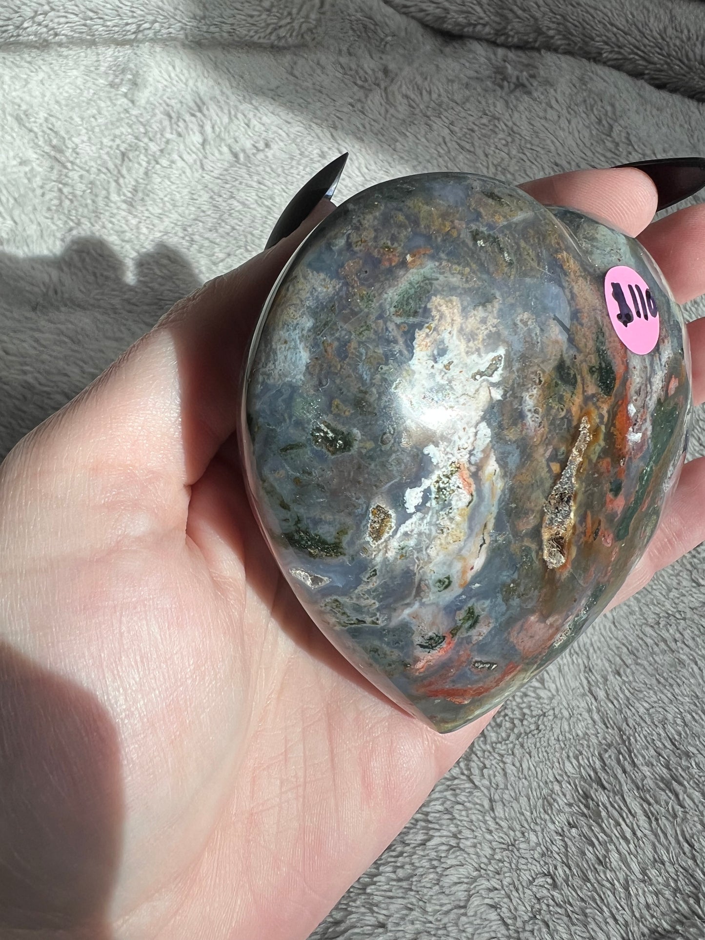 Stunning High Quality Sea (Ocean) Jasper Heart Carving