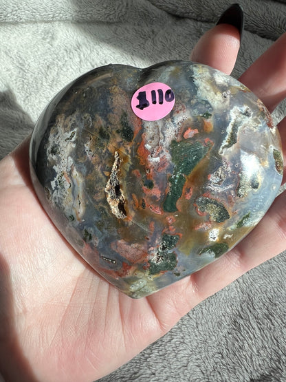 Stunning High Quality Sea (Ocean) Jasper Heart Carving