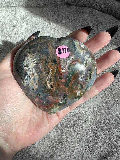 Stunning High Quality Sea (Ocean) Jasper Heart Carving