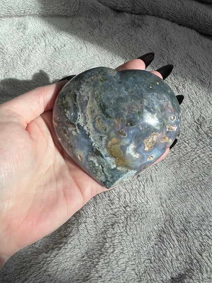 Stunning High Quality Sea (Ocean) Jasper Heart Carving