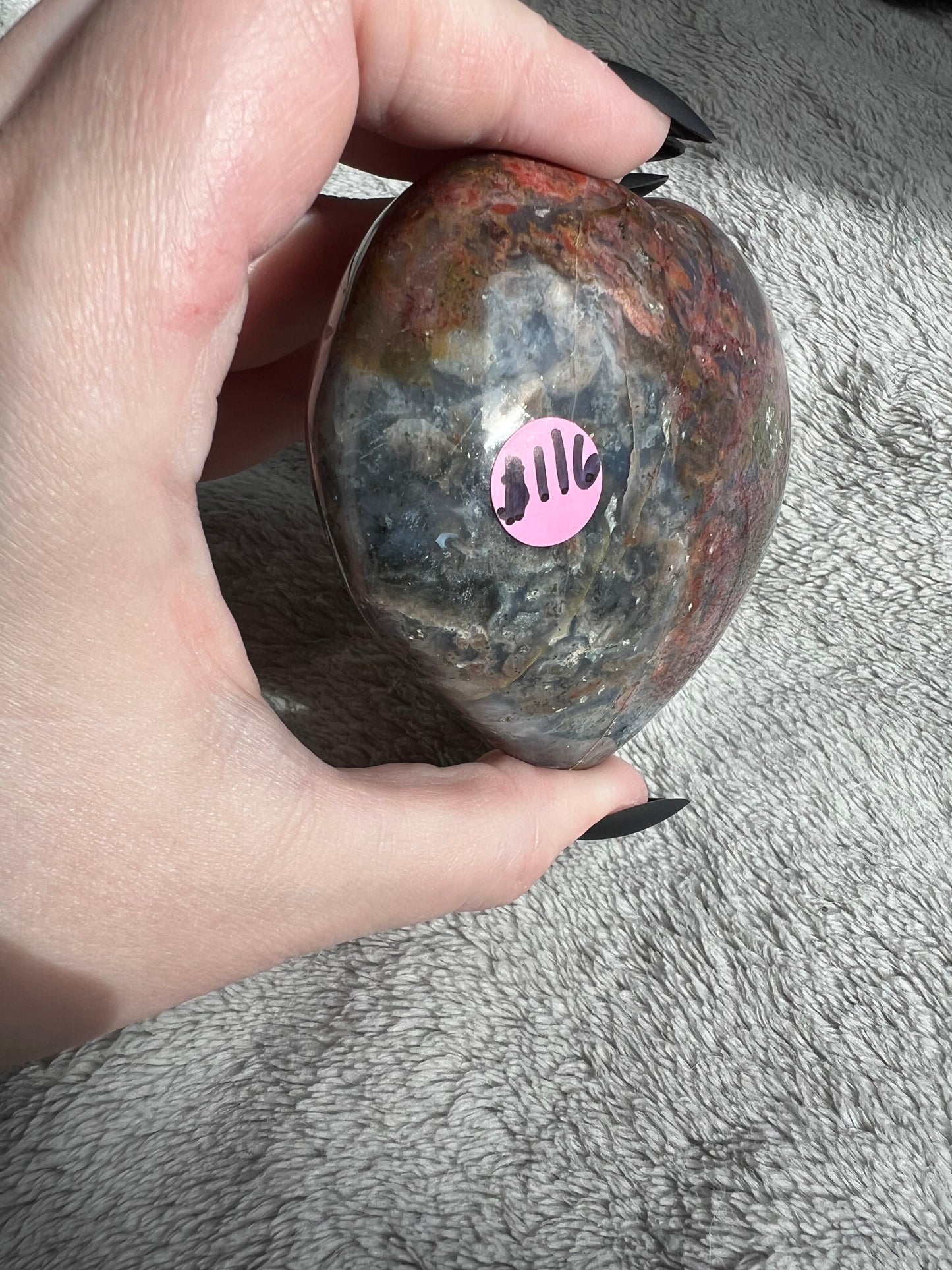 Stunning High Quality Sea (Ocean) Jasper Heart Carving