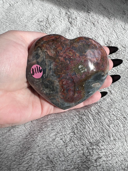 Stunning High Quality Sea (Ocean) Jasper Heart Carving