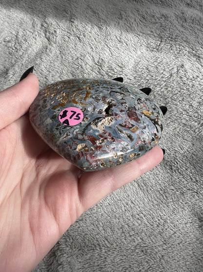 Stunning High Quality Sea (Ocean) Jasper Heart Carving - A