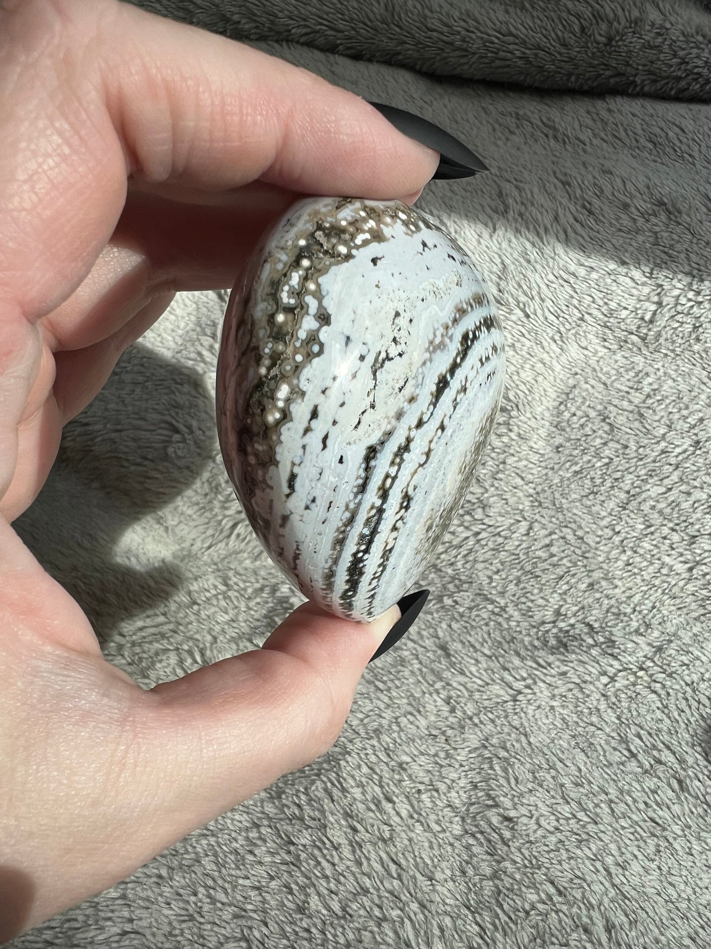 Stunning High Quality Sea (Ocean) Jasper Heart Carving