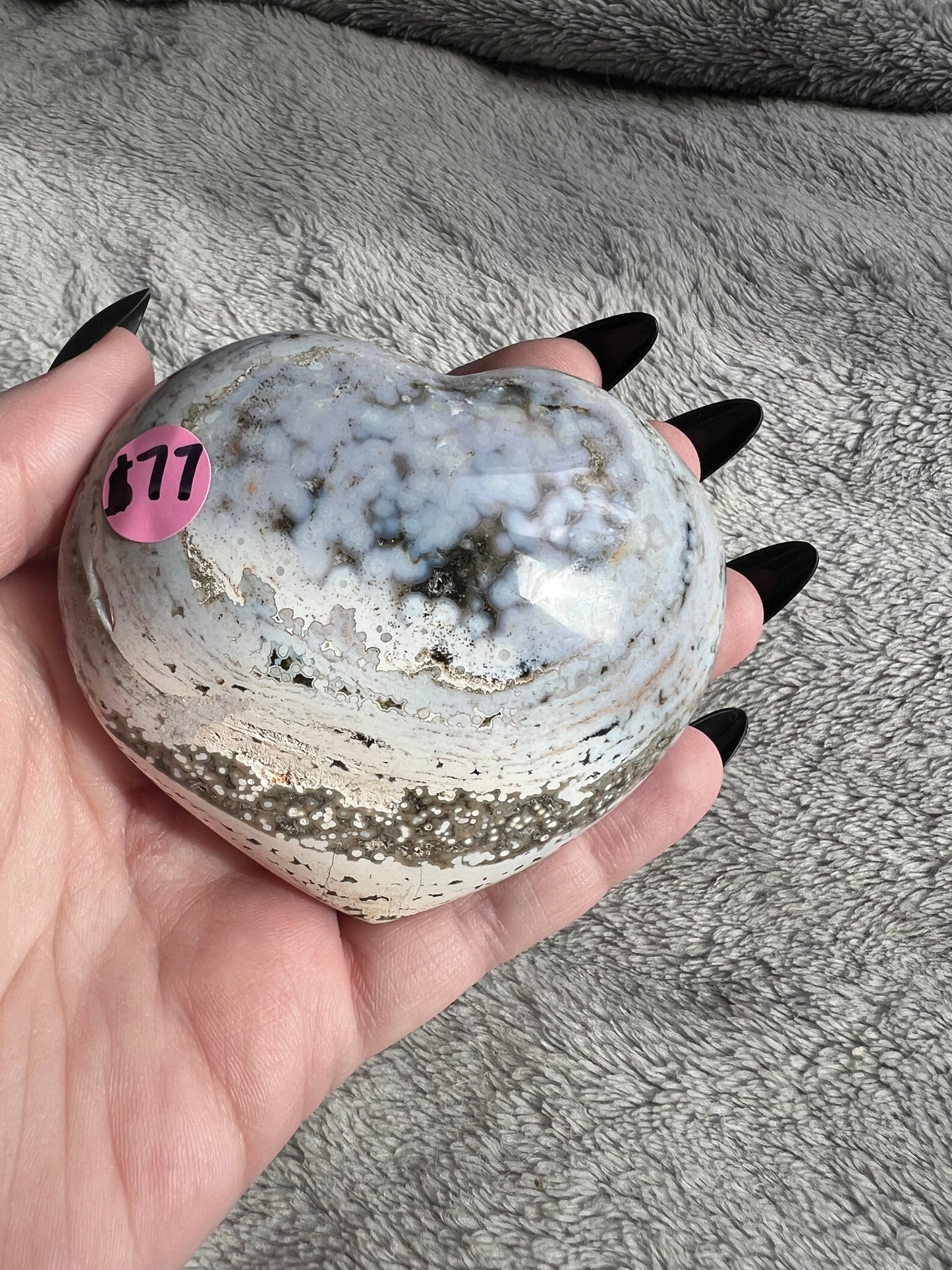 Stunning High Quality Sea (Ocean) Jasper Heart Carving