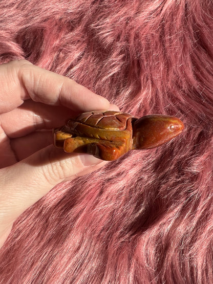 Stunning High Quality Small Mookaite Jasper Turtle Carving