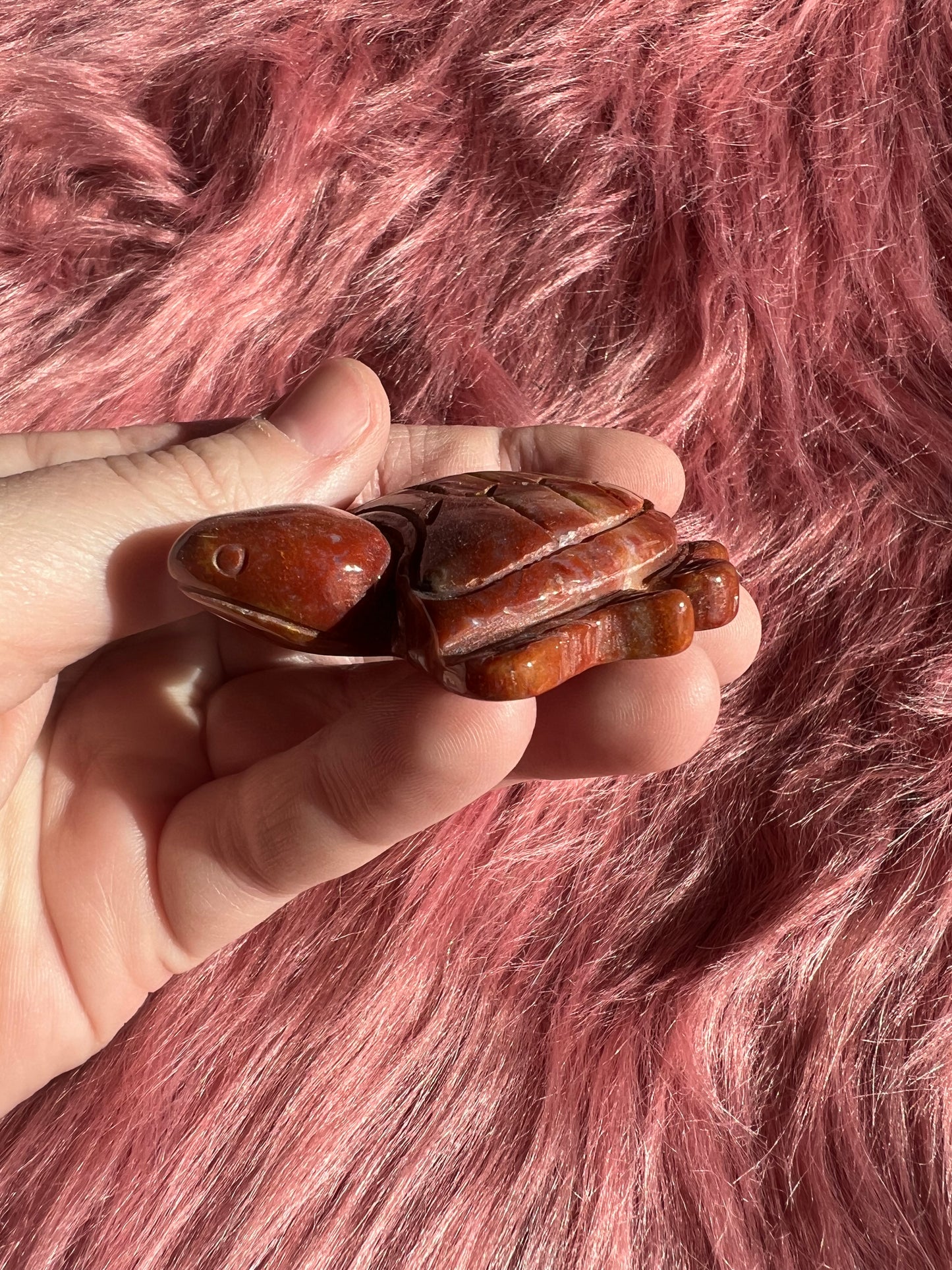 Stunning High Quality Small Mookaite Jasper Turtle Carving