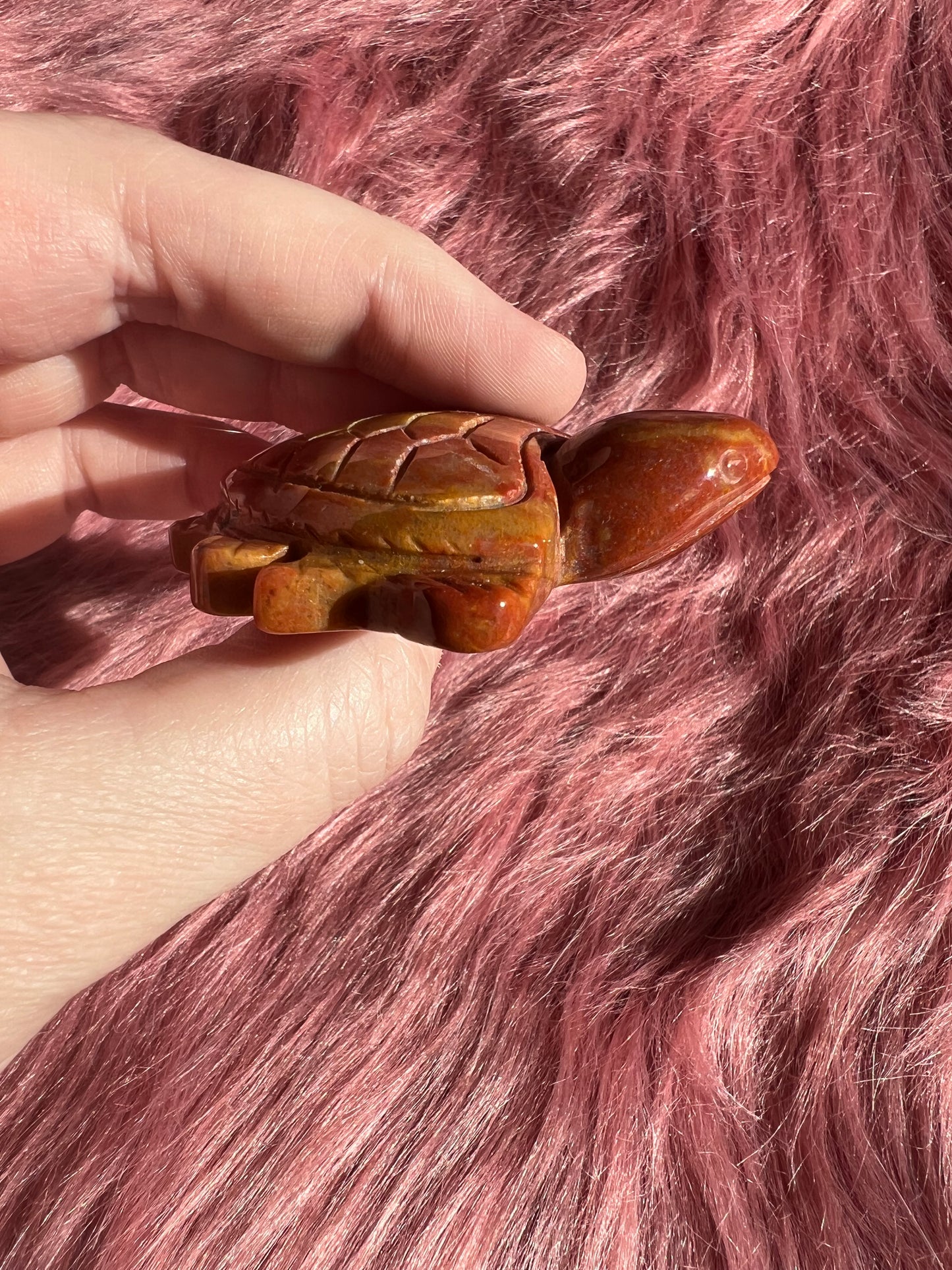 Stunning High Quality Small Mookaite Jasper Turtle Carving