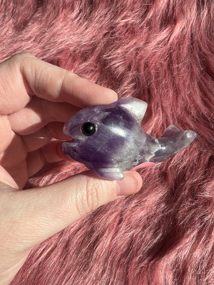 Stunning High Quality Small Dream Amethyst Whale Carving