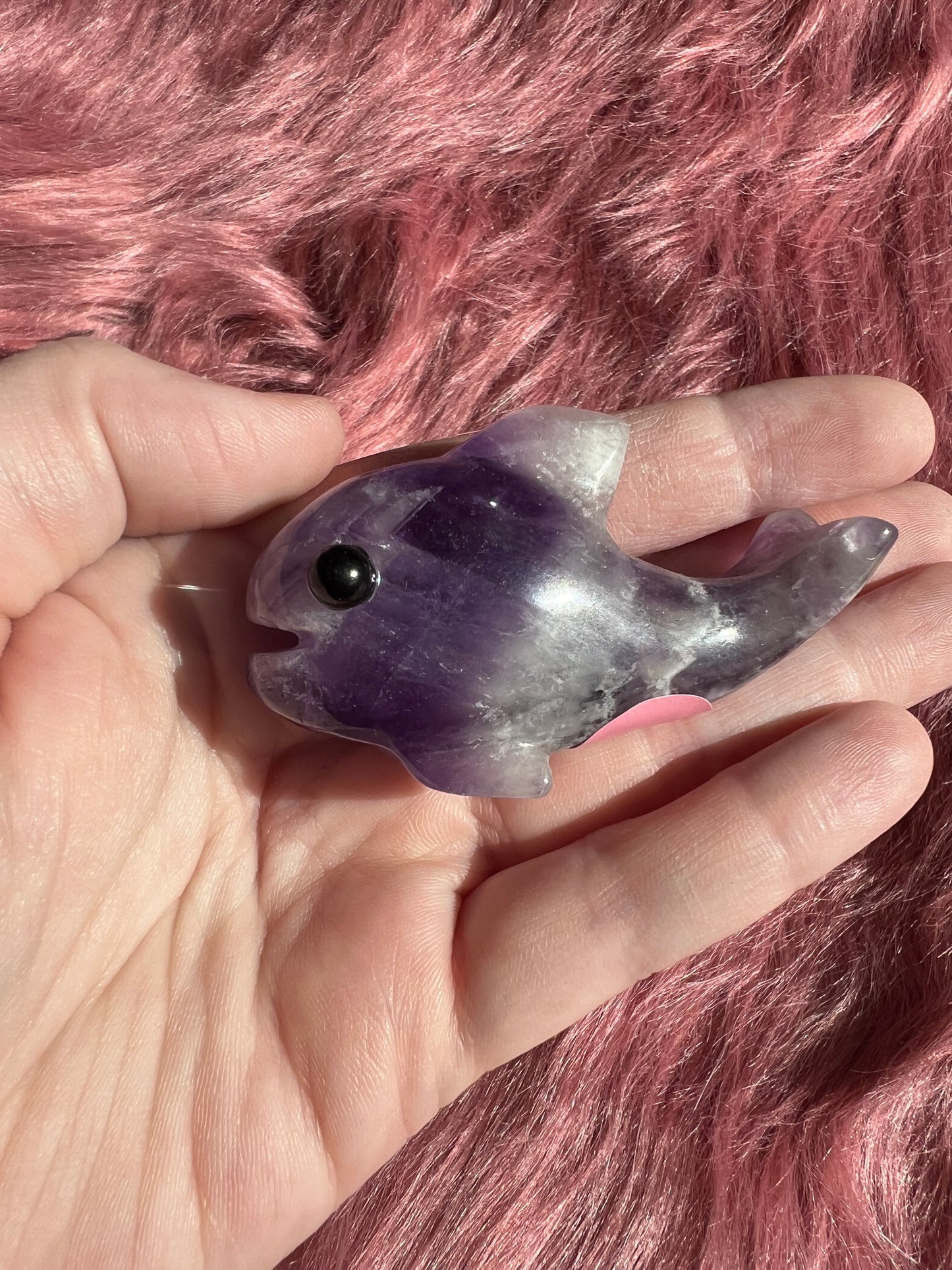 Stunning High Quality Small Dream Amethyst Whale Carving