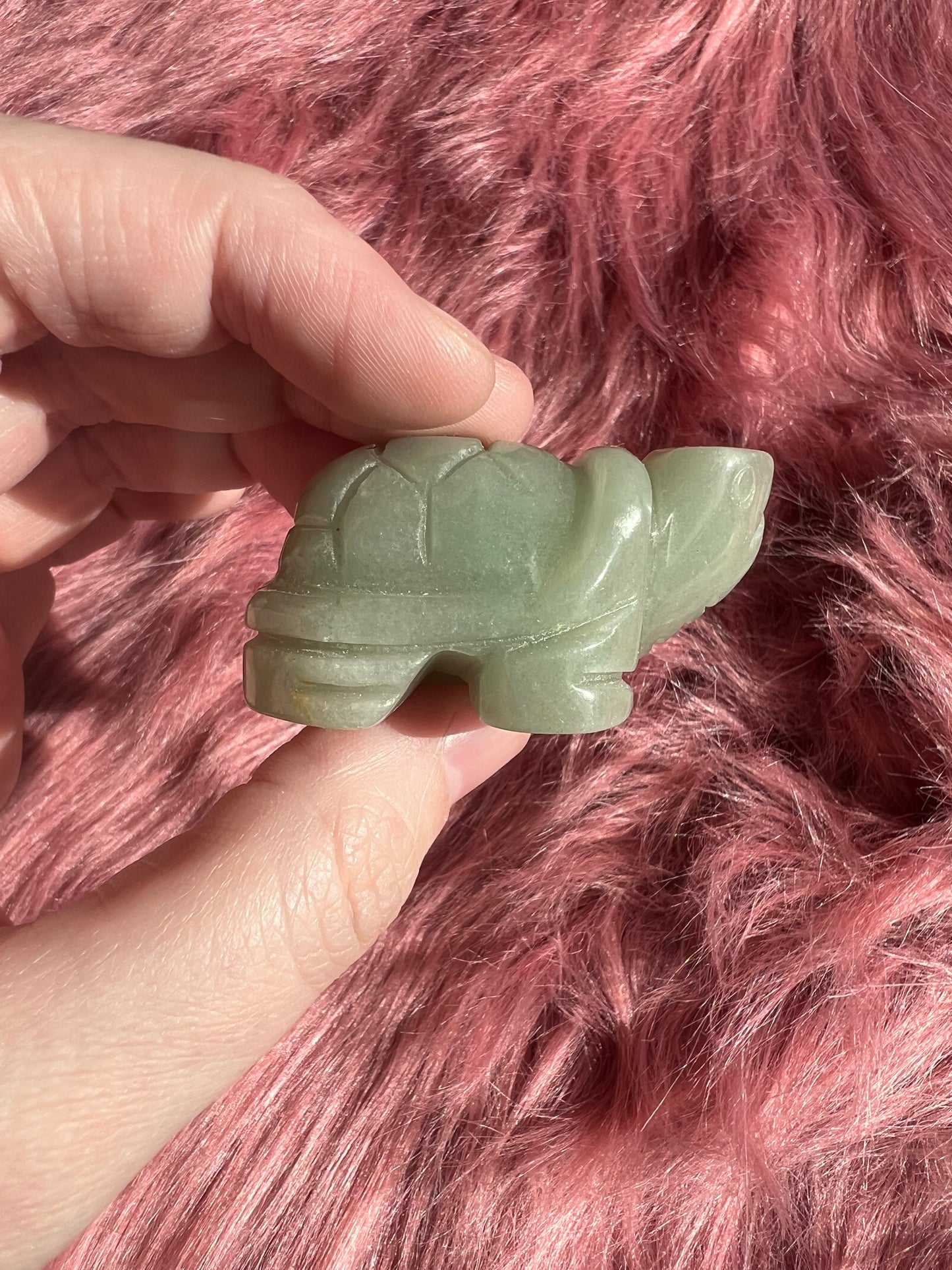 Stunning High Quality Small Green Aventurine Turtle Carving B