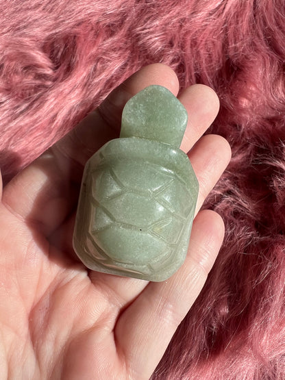 Stunning High Quality Small Green Aventurine Turtle Carving C