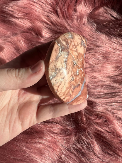 Stunning Pink Sakura (Cotton Candy) Agate Moon Carving