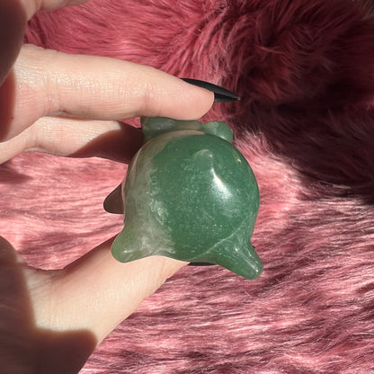 Stunning High Quality Green Adventurine Chunky Pig Carving