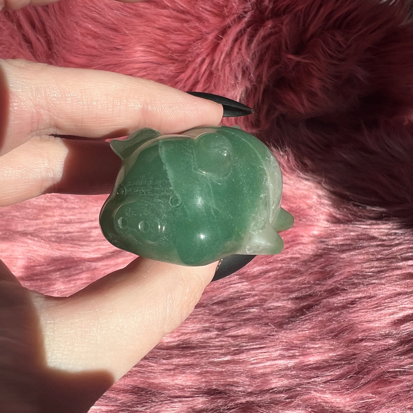 Stunning High Quality Green Adventurine Chunky Pig Carving