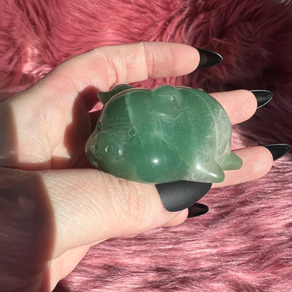 Stunning High Quality Green Adventurine Chunky Pig Carving