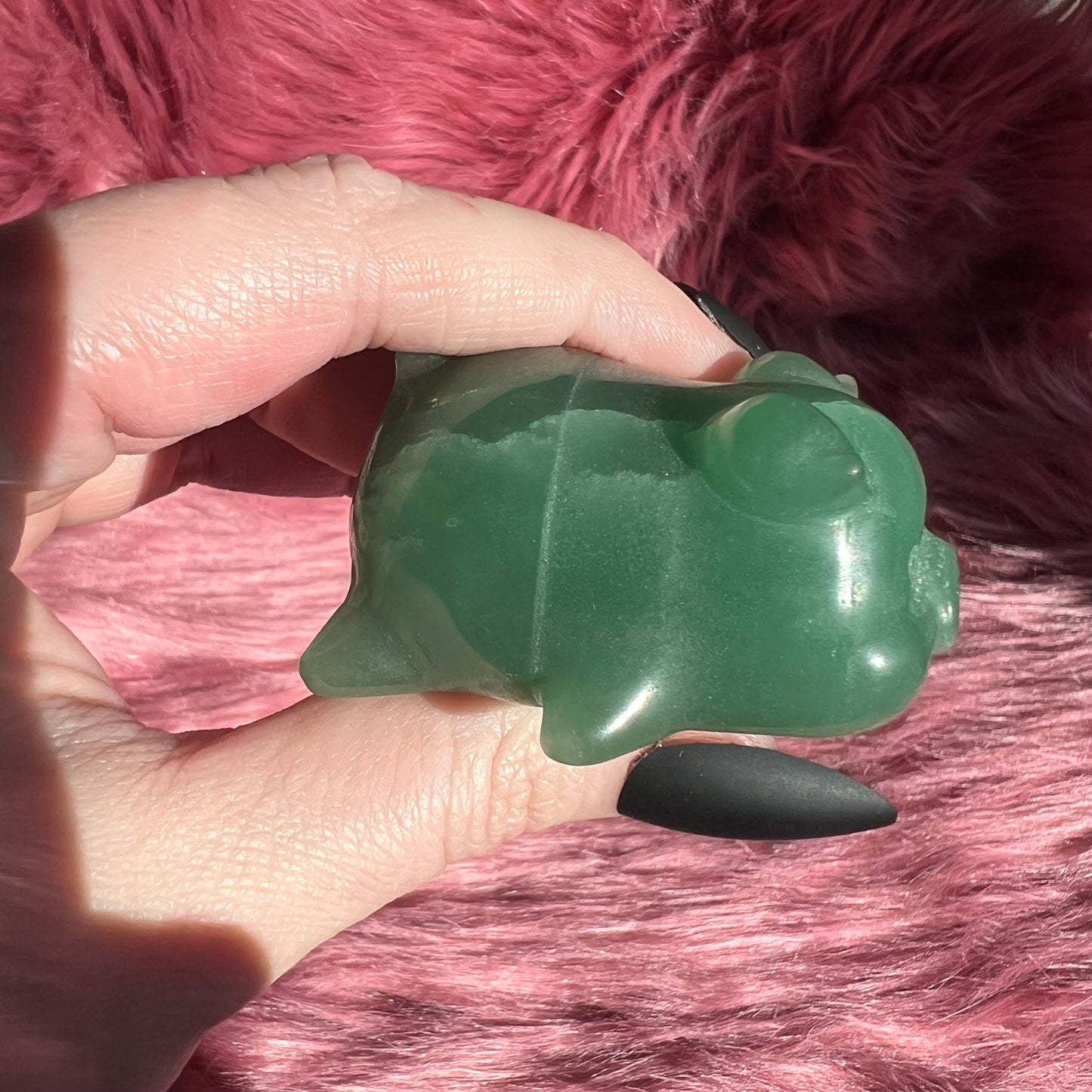 Stunning High Quality Green Adventurine Chunky Pig Carving