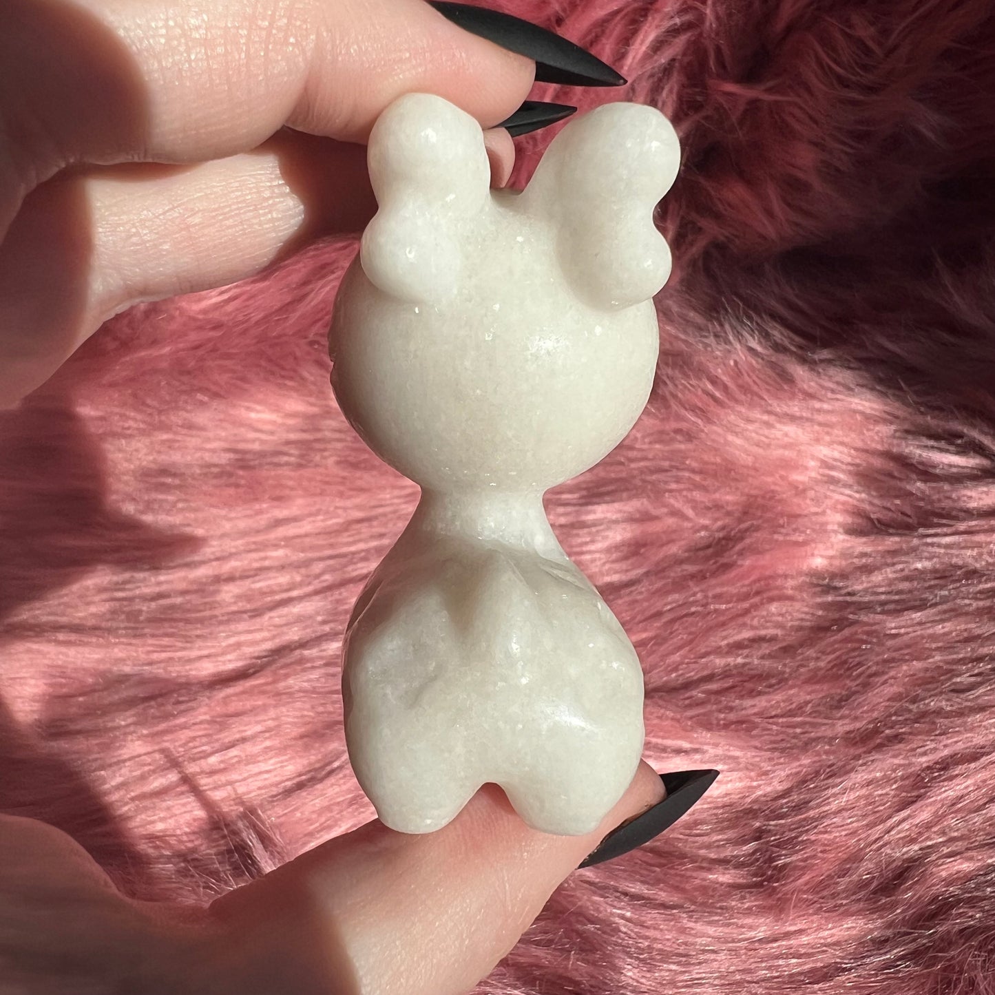 Stunning High Quality White Jade Reindeer Carving - D