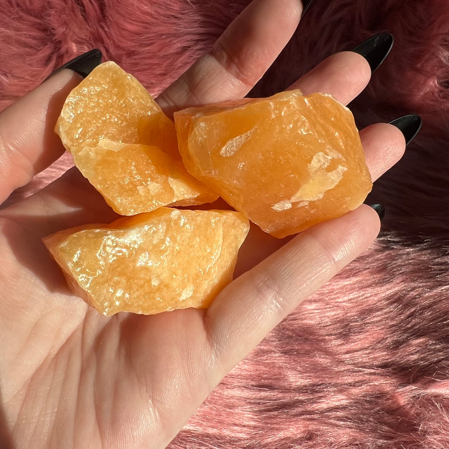 ONE (1) Stunning Raw Orange Calcite Chunk - Intuitively Selected