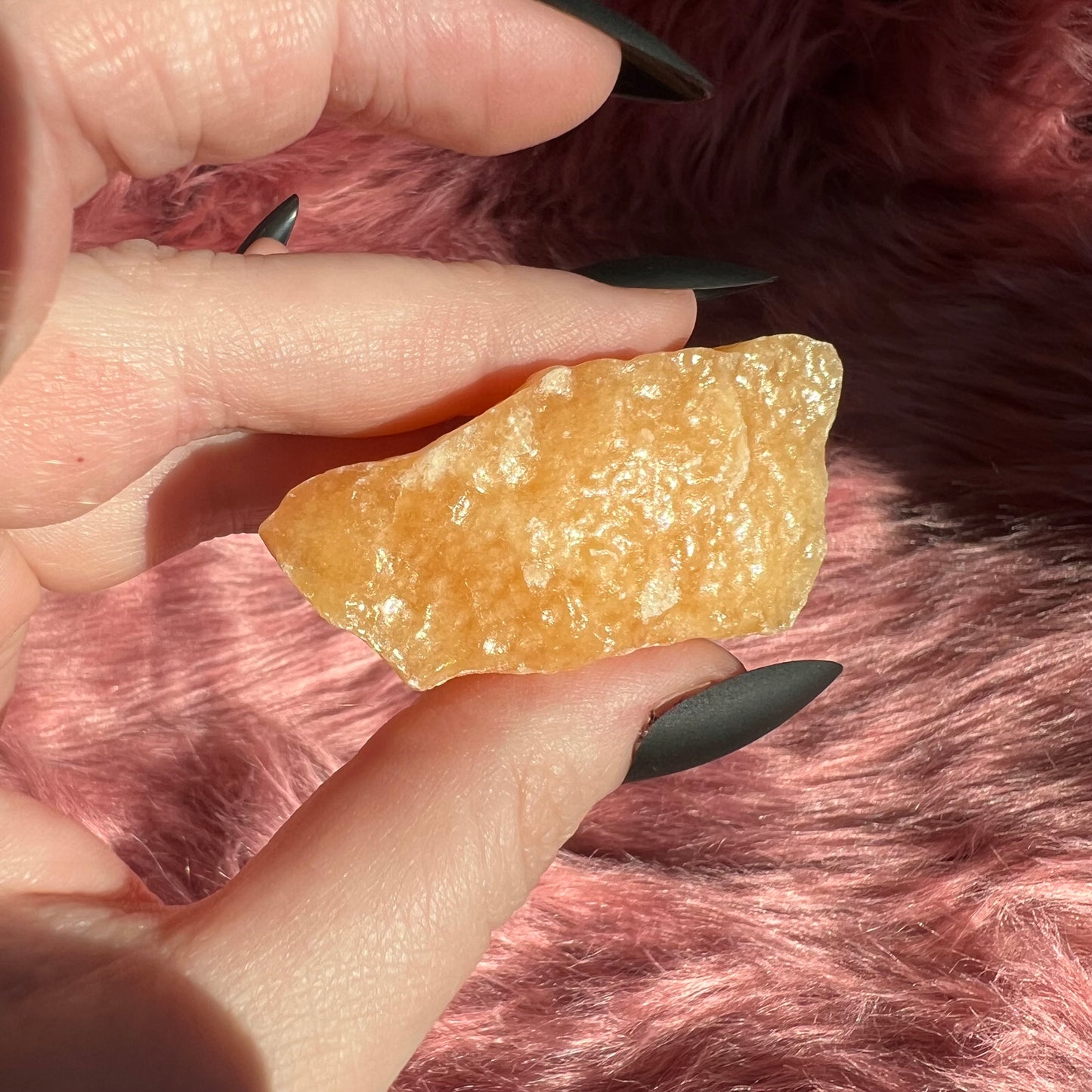 ONE (1) Stunning Raw Orange Calcite Chunk - Intuitively Selected