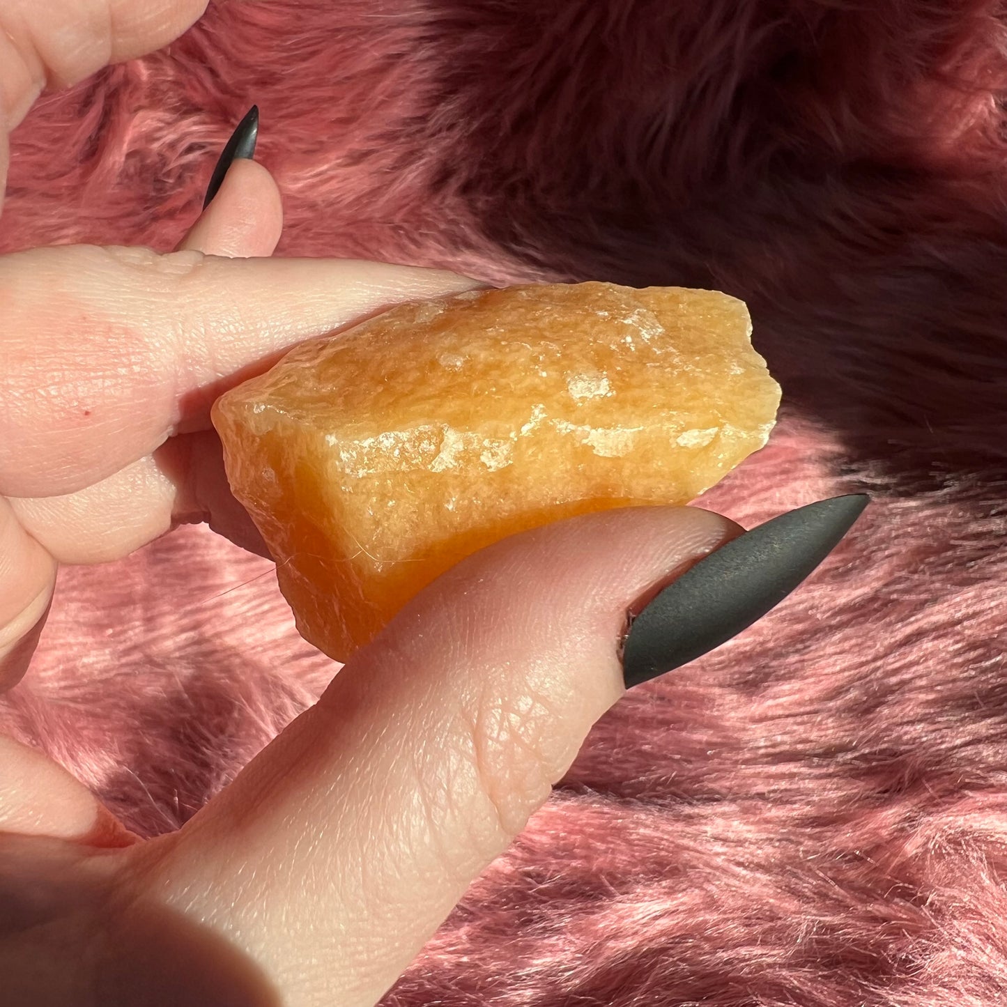 ONE (1) Stunning Raw Orange Calcite Chunk - Intuitively Selected