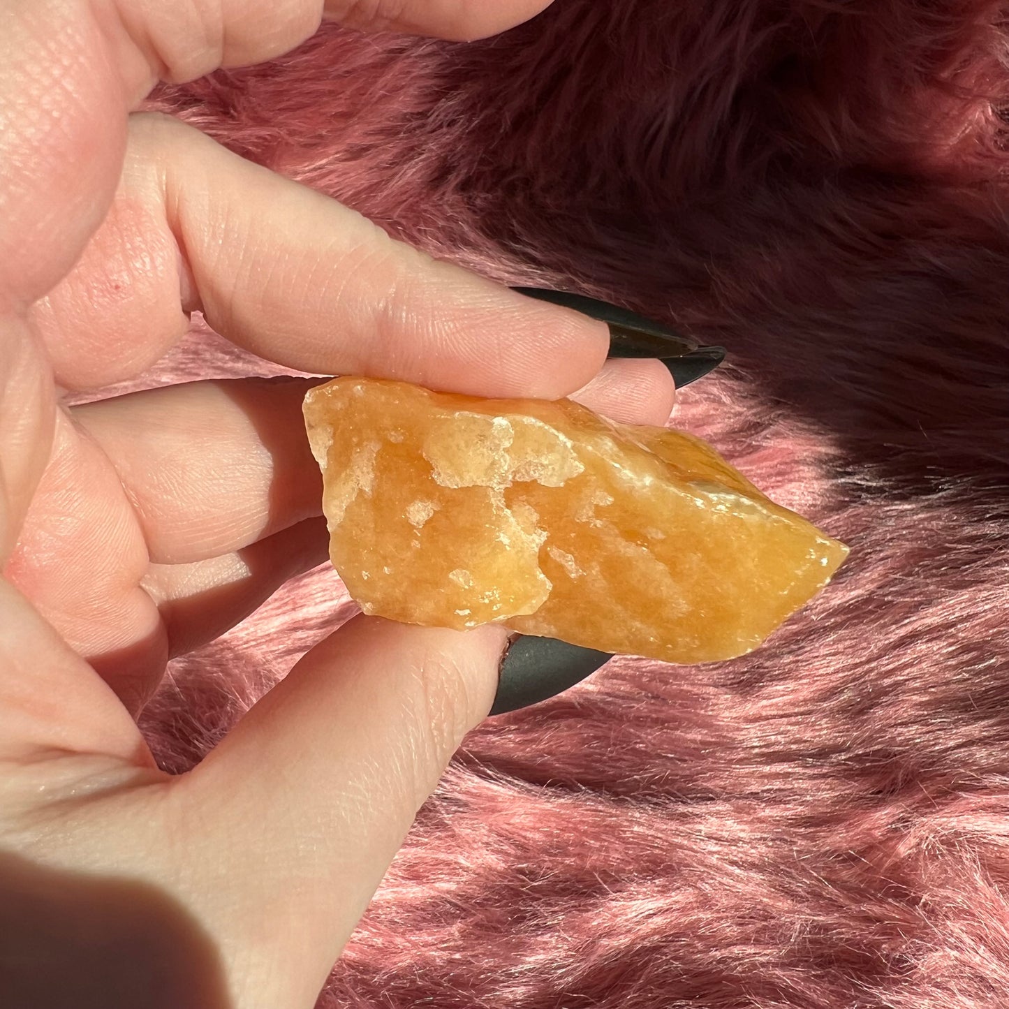 ONE (1) Stunning Raw Orange Calcite Chunk - Intuitively Selected