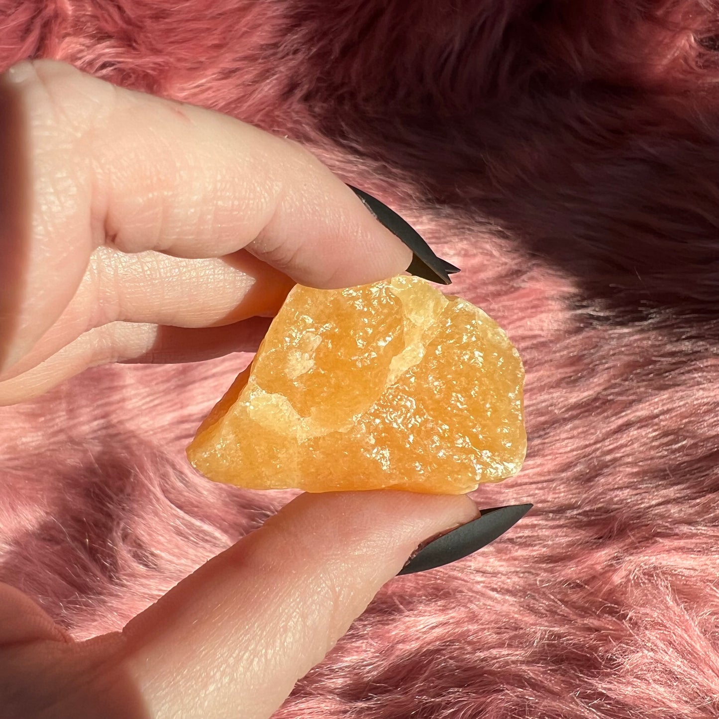 ONE (1) Stunning Raw Orange Calcite Chunk - Intuitively Selected