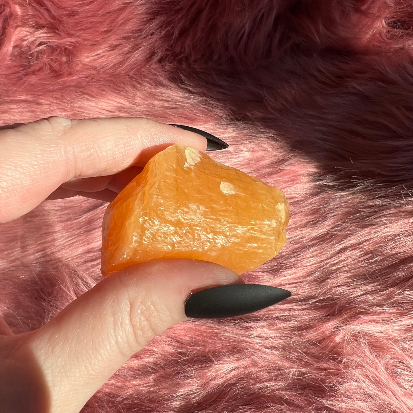 ONE (1) Stunning Raw Orange Calcite Chunk - Intuitively Selected