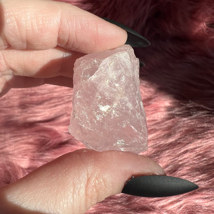 ONE (1) Stunning Raw Rose Quartz Chunk - Intuitively Selected