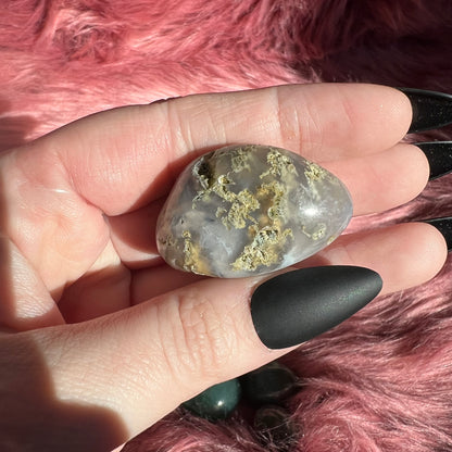 ONE (1) Stunning High Quality Moss Agate Crystal Tumble - Intuitively Picked