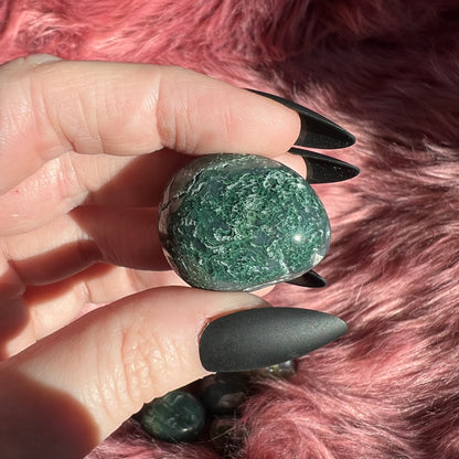 ONE (1) Stunning High Quality Moss Agate Crystal Tumble - Intuitively Picked