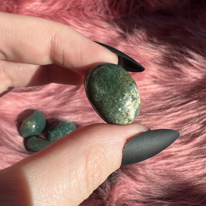 ONE (1) Stunning High Quality Moss Agate Crystal Tumble - Intuitively Picked