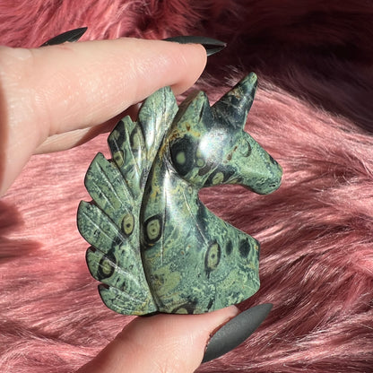 Stunning High Quality Kambaba Jasper Unicorn Carving - A