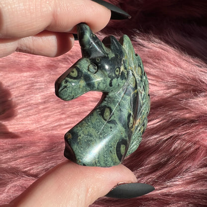 Stunning High Quality Kambaba Jasper Unicorn Carving - A