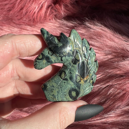 Stunning High Quality Kambaba Jasper Unicorn Carving - A