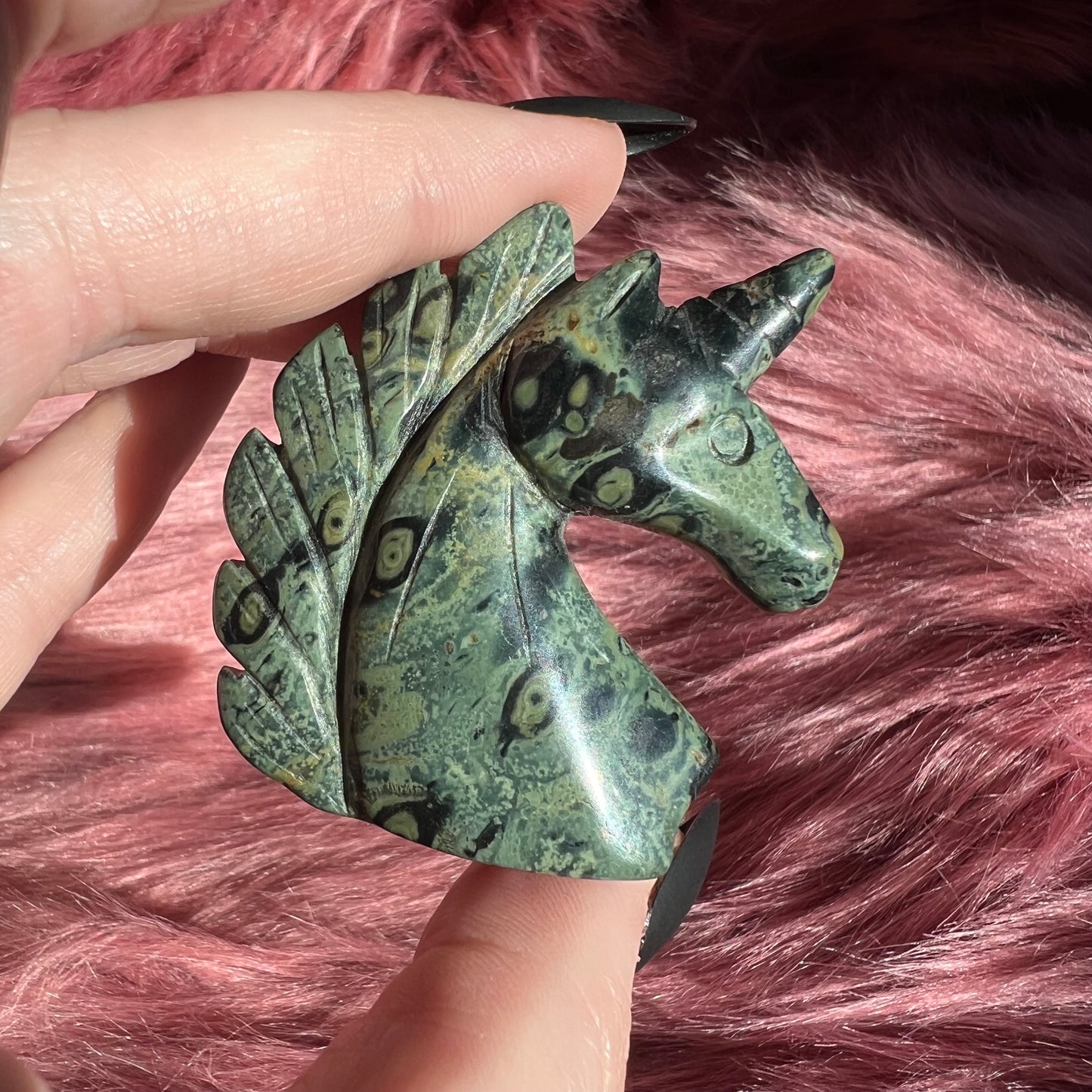 Stunning High Quality Kambaba Jasper Unicorn Carving - A