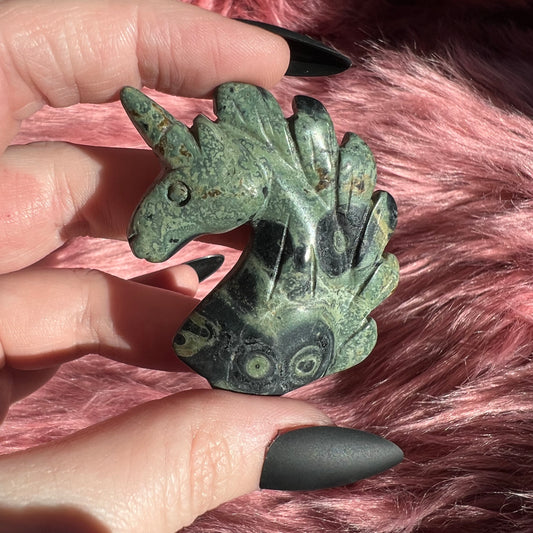 Stunning High Quality Kambaba Jasper Unicorn Carving - B